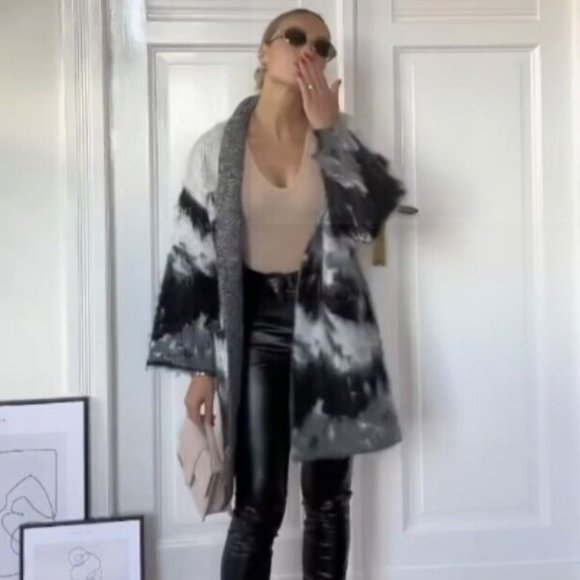 NWT Zara Open Front Knit Coat - Picture 4 of 12